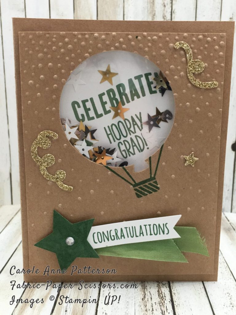 One more card, a shaker card. So easy to do with the new Foam Adhesive Strips--June 1st!!