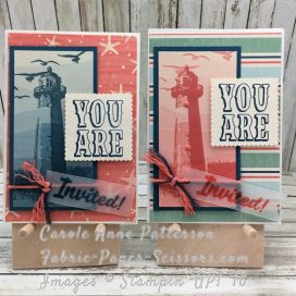 High Tide - Sneak Peek - It's a Party! By the Shore DSP, Marquee Messages, Clear Embossing Powder with Classic Stampin Pad 