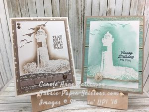 High Tide - Sneak Peek Emboss Resist. Tip Top Taupe and Pool Party